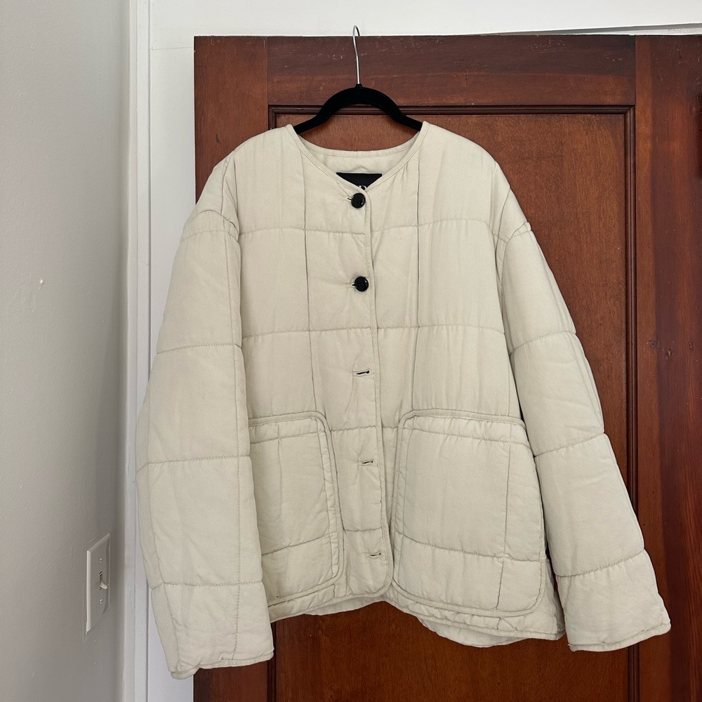 Zara Cream Quilted Shacket